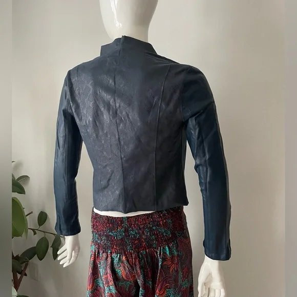 Anthropologie BLANKNYC Snake Print Moto Jacket Faux Leather Y2K - Picture 6 of 10